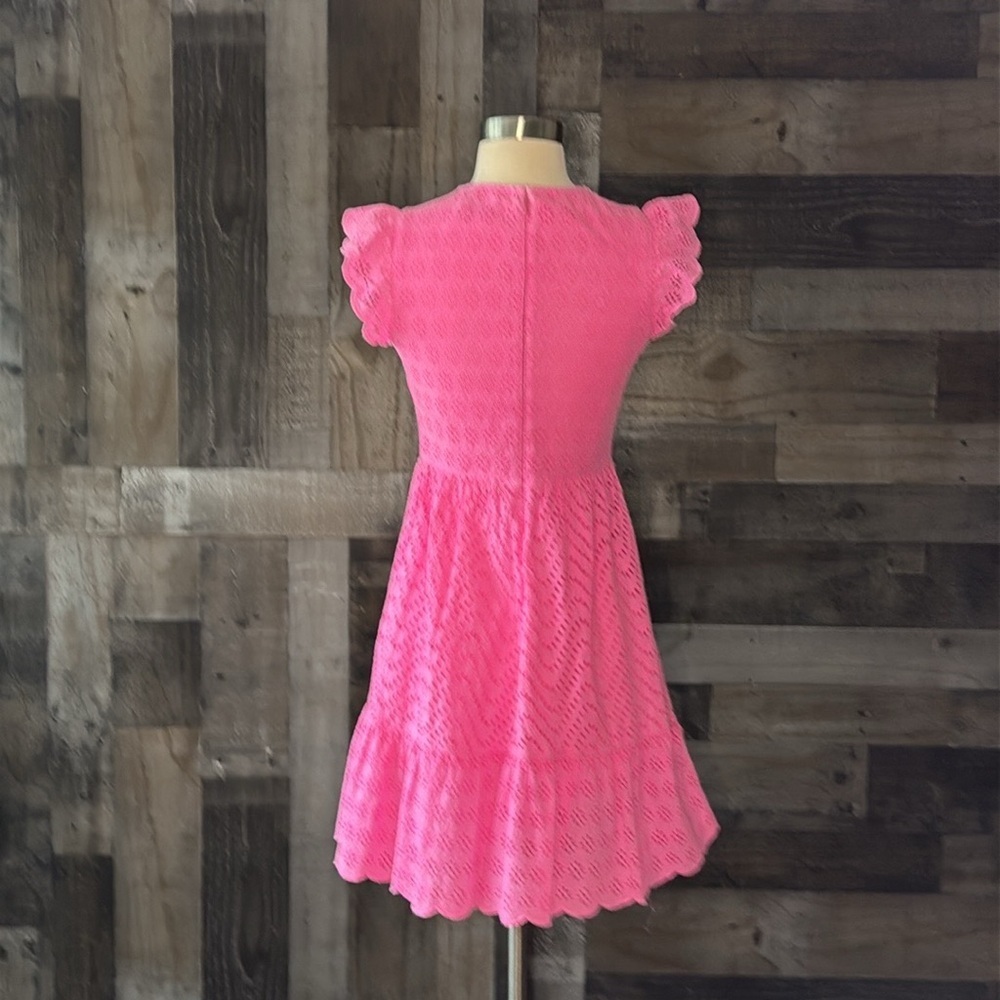 Vineyard Vines hot pink dress size 0 feminine floral eyelet lace Barbiecore - Picture 9 of 12